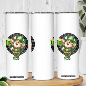 Cheerful Gnome Playing Darts Skinny Tumbler St Patricks Day Gift TS12 Print Your Wear