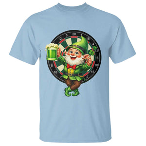 Cheerful Gnome Playing Darts T Shirt St Patricks Day Gift TS12 Light Blue Print Your Wear