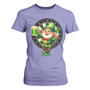 Cheerful Gnome Playing Darts T Shirt For Women St Patricks Day Gift TS12 Violet Print Your Wear