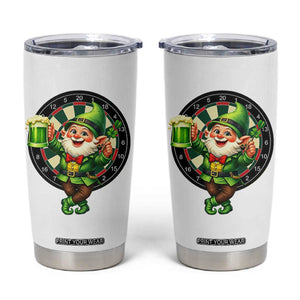 Cheerful Gnome Playing Darts Tumbler Cup St Patricks Day Gift TS12 White Print Your Wear