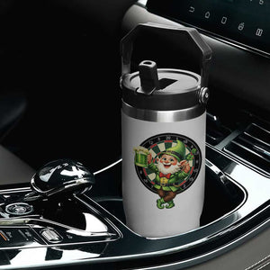 Cheerful Gnome Playing Darts Flip Straw Tumbler St Patricks Day Gift TS12 Print Your Wear