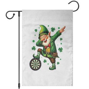 St Patricks Day Cheerful Gnome Dabbing Garden Flag Darts Lover Gift TS12 White Print Your Wear