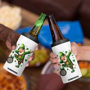 St Patricks Day Cheerful Gnome Dabbing 4 in 1 Can Cooler Tumbler Darts Lover Gift TS12 Print Your Wear