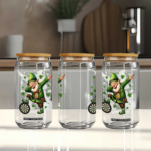 St Patricks Day Cheerful Gnome Dabbing Glass Can Darts Lover Gift TS12 Print Your Wear