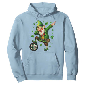 St Patricks Day Cheerful Gnome Dabbing Hoodie Darts Lover Gift TS12 Light Blue Print Your Wear