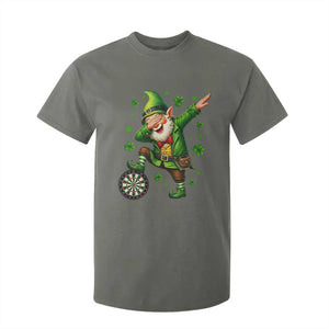 St Patricks Day Cheerful Gnome Dabbing T Shirt For Kid Darts Lover Gift TS12 Military Green Print Your Wear