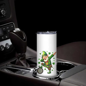 St Patricks Day Cheerful Gnome Dabbing Skinny Tumbler Darts Lover Gift TS12 Print Your Wear