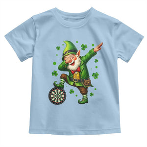 St Patricks Day Cheerful Gnome Dabbing Toddler T Shirt Darts Lover Gift TS12 Light Blue Print Your Wear