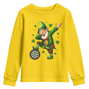 St Patricks Day Cheerful Gnome Dabbing Youth Sweatshirt Darts Lover Gift TS12 Daisy Print Your Wear