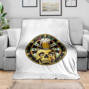 Funny St Patricks Day Skull Throw Blanket Darts Player Gift TS12 Print Your Wear