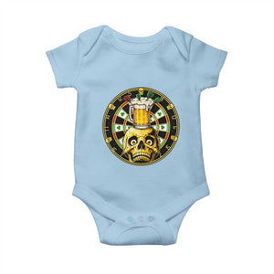 Funny St Patricks Day Skull Baby Onesie Darts Player Gift TS12 Light Blue Print Your Wear