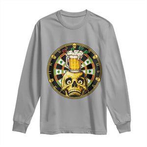 Funny St Patricks Day Skull Long Sleeve Shirt Darts Player Gift TS12 Sport Gray Print Your Wear