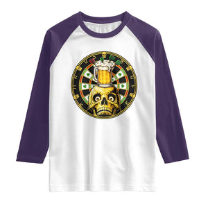 Funny St Patricks Day Skull Raglan Shirt Darts Player Gift TS12 White Purple Print Your Wear
