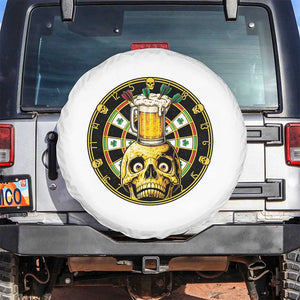 Funny St Patricks Day Skull Spare Tire Cover Darts Player Gift TS12 No hole White Print Your Wear