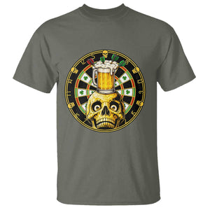 Funny St Patricks Day Skull T Shirt Darts Player Gift TS12 Military Green Print Your Wear