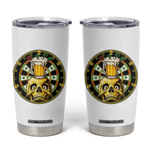 Funny St Patricks Day Skull Tumbler Cup Darts Player Gift TS12 White Print Your Wear