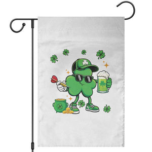 St Patricks Day Shamrock Darts And Beer Lover Gift Garden Flag TS12 White Print Your Wear