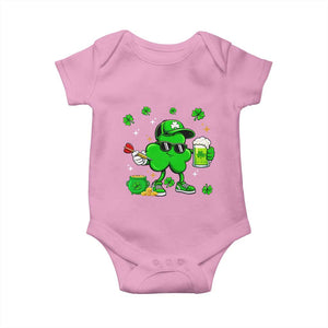St Patricks Day Shamrock Darts And Beer Lover Gift Baby Onesie TS12 Light Pink Print Your Wear