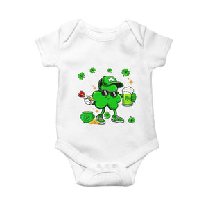 St Patricks Day Shamrock Darts And Beer Lover Gift Baby Onesie TS12 White Print Your Wear