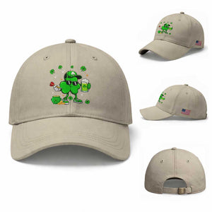 St Patricks Day Shamrock Darts And Beer Lover Gift Baseball Cap TS12 Baseball Cap Universal Fit Beige Print Your Wear