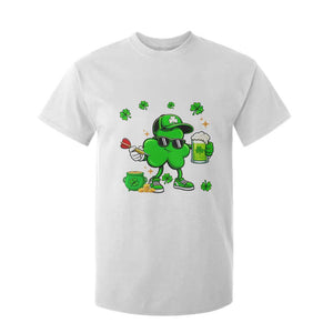 St Patricks Day Shamrock Darts And Beer Lover Gift T Shirt For Kid TS12 White Print Your Wear