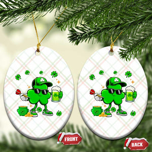 St Patricks Day Shamrock Darts And Beer Lover Gift Ceramic Ornament TS12 Print Your Wear