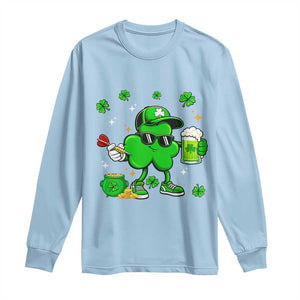 St Patricks Day Shamrock Darts And Beer Lover Gift Long Sleeve Shirt TS12 Light Blue Print Your Wear