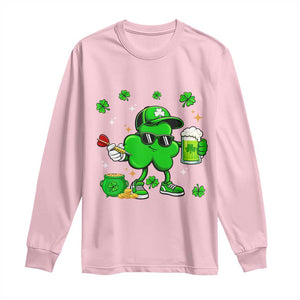 St Patricks Day Shamrock Darts And Beer Lover Gift Long Sleeve Shirt TS12 Light Pink Print Your Wear