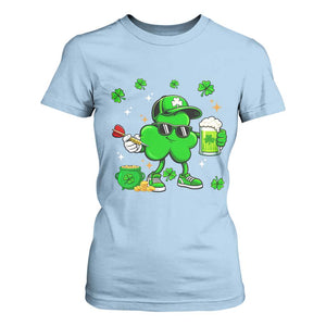 St Patricks Day Shamrock Darts And Beer Lover Gift T Shirt For Women TS12 Light Blue Print Your Wear
