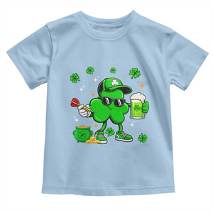 St Patricks Day Shamrock Darts And Beer Lover Gift Toddler T Shirt TS12 Light Blue Print Your Wear