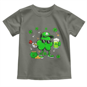 St Patricks Day Shamrock Darts And Beer Lover Gift Toddler T Shirt TS12 Military Green Print Your Wear