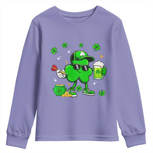 St Patricks Day Shamrock Darts And Beer Lover Gift Youth Sweatshirt TS12 Violet Print Your Wear