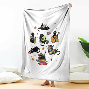 Funny Black Cat Lover Cinco De Mayo Throw Blanket Mexican Fiesta Gift TS12 Print Your Wear