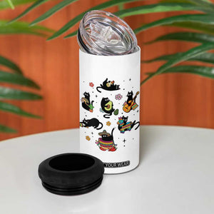 Funny Black Cat Lover Cinco De Mayo 4 in 1 Can Cooler Tumbler Mexican Fiesta Gift TS12 Print Your Wear