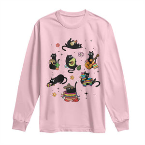 Funny Black Cat Lover Cinco De Mayo Long Sleeve Shirt Mexican Fiesta Gift TS12 Light Pink Print Your Wear
