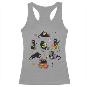 Funny Black Cat Lover Cinco De Mayo Racerback Tank Top Mexican Fiesta Gift TS12 Sport Gray Print Your Wear