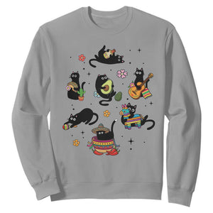 Funny Black Cat Lover Cinco De Mayo Sweatshirt Mexican Fiesta Gift TS12 Sport Gray Print Your Wear