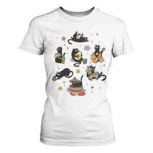 Funny Black Cat Lover Cinco De Mayo T Shirt For Women Mexican Fiesta Gift TS12 White Print Your Wear