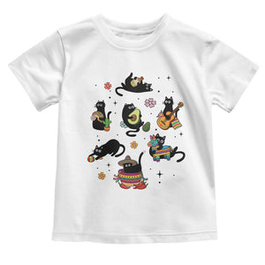 Funny Black Cat Lover Cinco De Mayo Toddler T Shirt Mexican Fiesta Gift TS12 White Print Your Wear