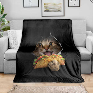 Funny Cat Eating Taco Throw Blanket Mexican Food Lover Gift TS12 Print Your Wear
