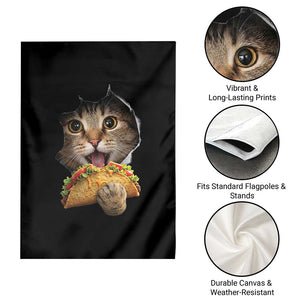 Funny Cat Eating Taco Garden Flag Mexican Food Lover Gift TS12 Print Your Wear
