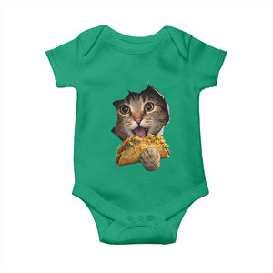 Funny Cat Eating Taco Baby Onesie Mexican Food Lover Gift TS12 Irish Green Print Your Wear