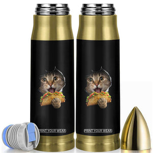 Funny Cat Eating Taco Bullet Tumbler Mexican Food Lover Gift TS12 Black Print Your Wear