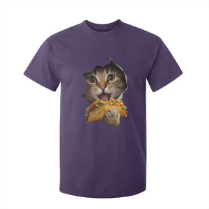 Funny Cat Eating Taco T Shirt For Kid Mexican Food Lover Gift TS12 Purple Print Your Wear