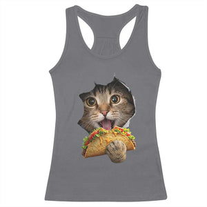 Funny Cat Eating Taco Racerback Tank Top Mexican Food Lover Gift TS12 Charcoal Print Your Wear
