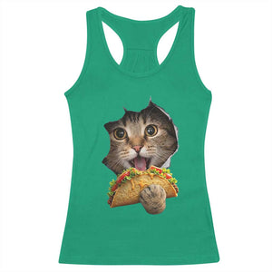 Funny Cat Eating Taco Racerback Tank Top Mexican Food Lover Gift TS12 Irish Green Print Your Wear