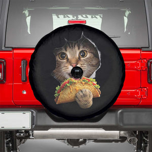 Funny Cat Eating Taco Spare Tire Cover Mexican Food Lover Gift TS12 Black Print Your Wear