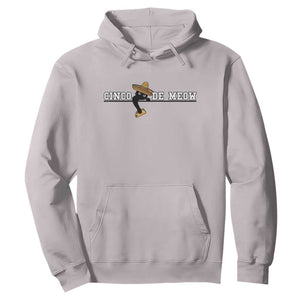 Funny Cinco De Meow Hoodie Cute Black Cat Eating Taco TS12 Ice Gray Print Your Wear