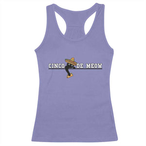 Funny Cinco De Meow Racerback Tank Top Cute Black Cat Eating Taco TS12 Violet Print Your Wear