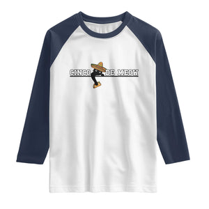 Funny Cinco De Meow Raglan Shirt Cute Black Cat Eating Taco TS12 White Navy Print Your Wear